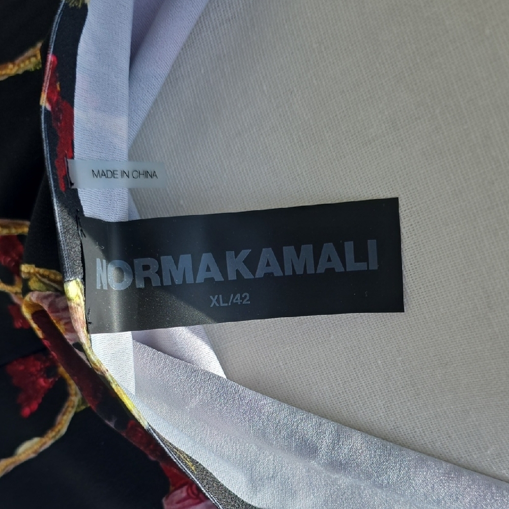 Norma Kamali Black Floral Dress - Picture 3 of 5